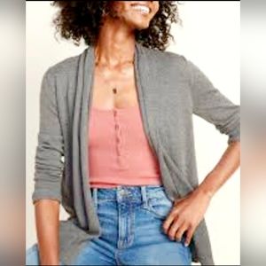 Express Women's 100% Rayon Open Front Cardigan Gray Small